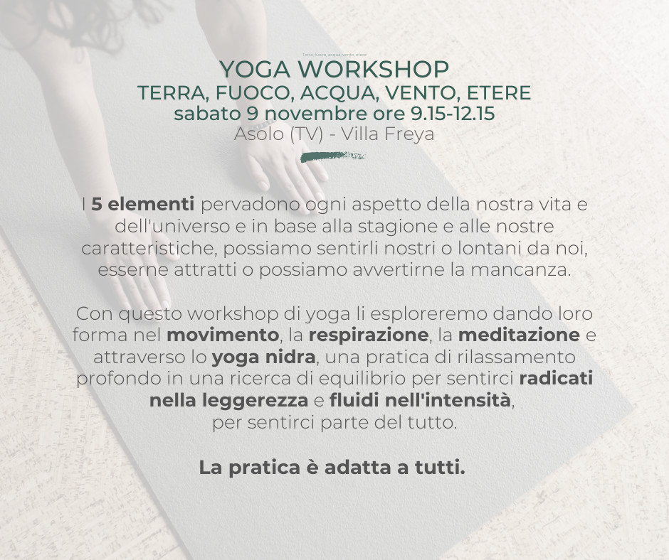 workshop yoga elementi giulia rizzi 
